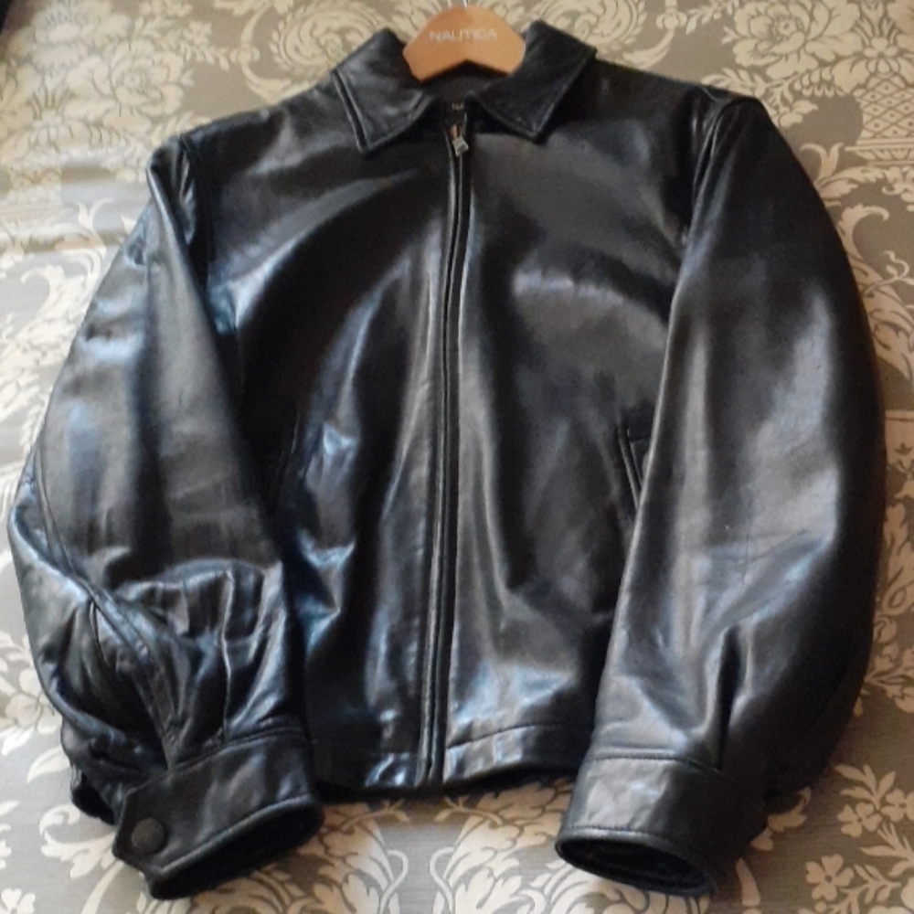 Men's Nautica lamb skin bomber jacket